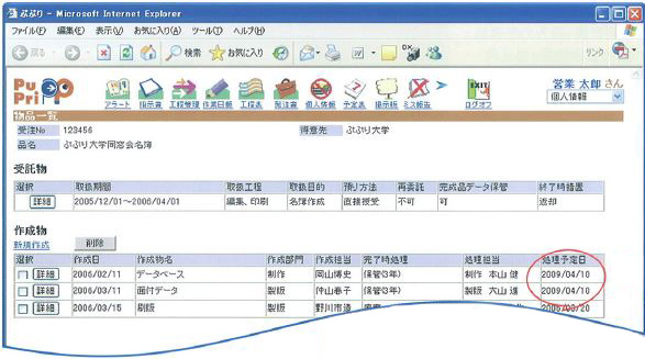 保管期限切れ2日前からアラート表示