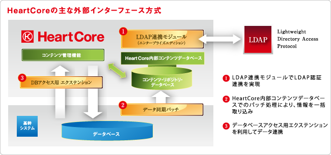 HeartCoreの主な外部インターフェース方式